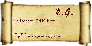 Meixner Gábor névjegykártya