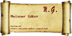 Meixner Gábor névjegykártya